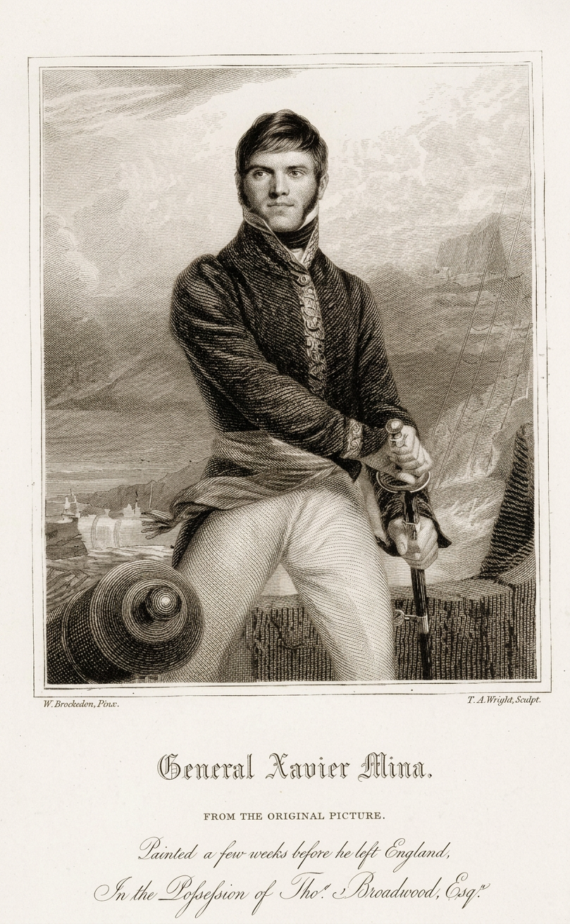 Thomas Wright, General Xavier Mina. Litografía, 1821. Museo Británico, Reino Unido